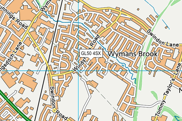 GL50 4SX map - OS VectorMap District (Ordnance Survey)