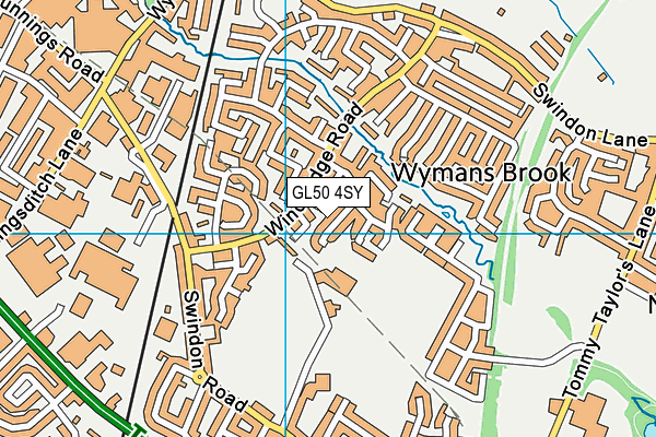 GL50 4SY map - OS VectorMap District (Ordnance Survey)