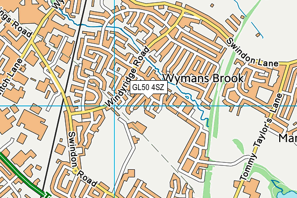 GL50 4SZ map - OS VectorMap District (Ordnance Survey)