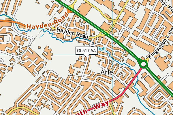 GL51 0AA map - OS VectorMap District (Ordnance Survey)