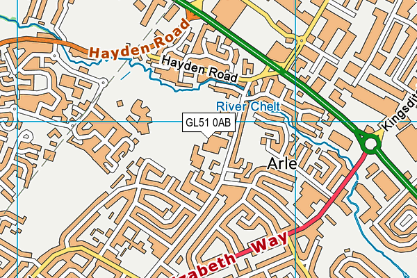 GL51 0AB map - OS VectorMap District (Ordnance Survey)