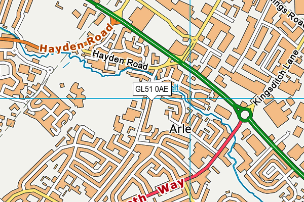 GL51 0AE map - OS VectorMap District (Ordnance Survey)