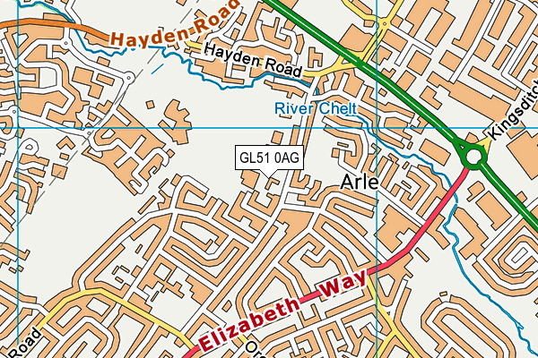 GL51 0AG map - OS VectorMap District (Ordnance Survey)