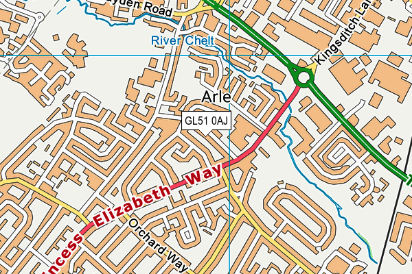 GL51 0AJ map - OS VectorMap District (Ordnance Survey)