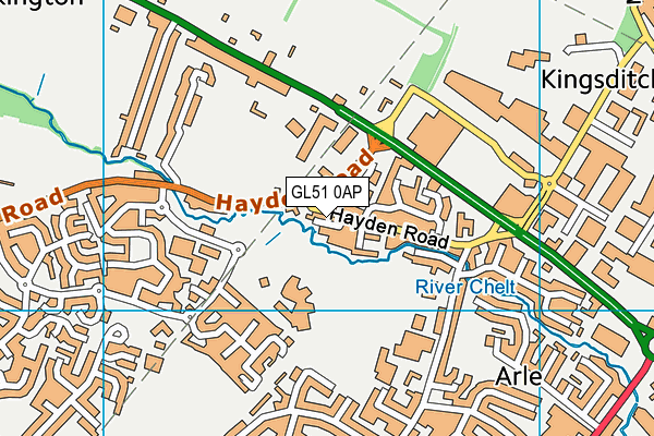 GL51 0AP map - OS VectorMap District (Ordnance Survey)