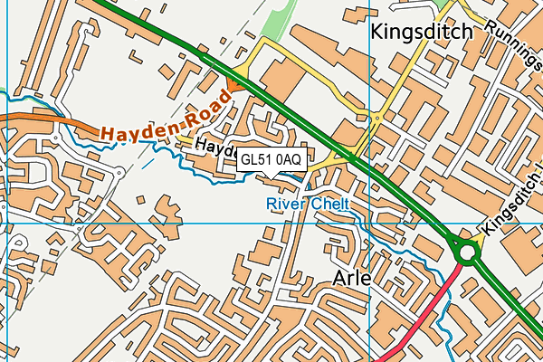 GL51 0AQ map - OS VectorMap District (Ordnance Survey)