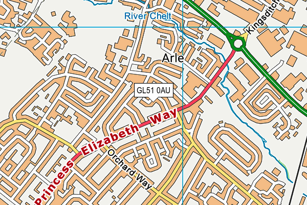 GL51 0AU map - OS VectorMap District (Ordnance Survey)