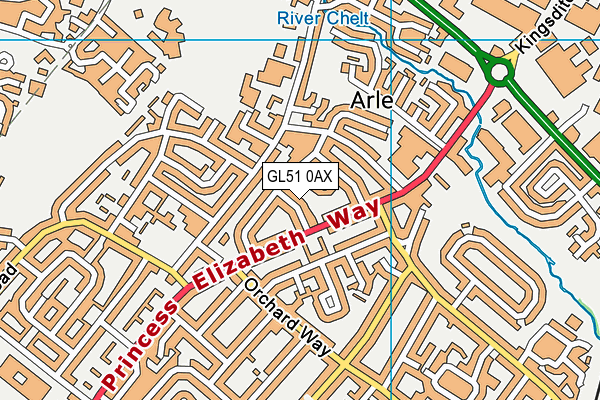 GL51 0AX map - OS VectorMap District (Ordnance Survey)