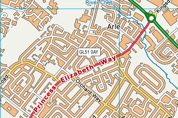 GL51 0AY map - OS VectorMap District (Ordnance Survey)