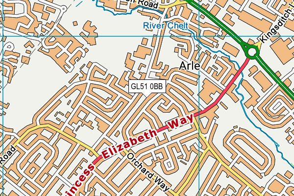 GL51 0BB map - OS VectorMap District (Ordnance Survey)