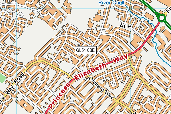 GL51 0BE map - OS VectorMap District (Ordnance Survey)