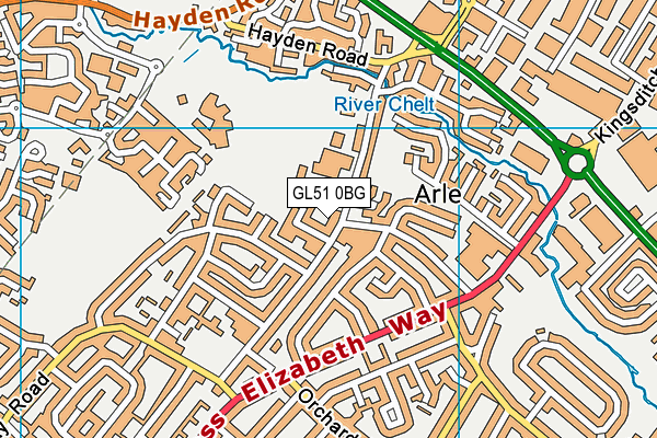 GL51 0BG map - OS VectorMap District (Ordnance Survey)