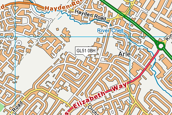 GL51 0BH map - OS VectorMap District (Ordnance Survey)