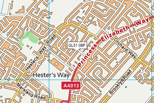 GL51 0BP map - OS VectorMap District (Ordnance Survey)