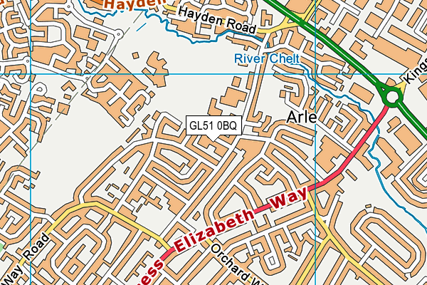 GL51 0BQ map - OS VectorMap District (Ordnance Survey)