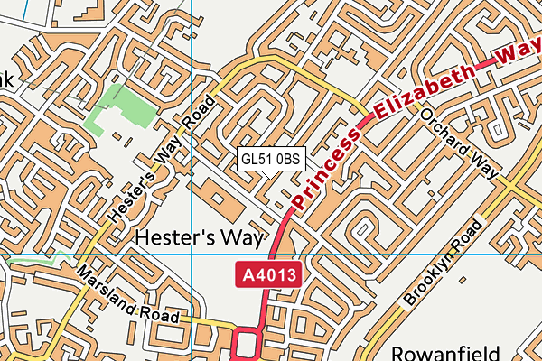 GL51 0BS map - OS VectorMap District (Ordnance Survey)