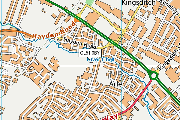 GL51 0BY map - OS VectorMap District (Ordnance Survey)