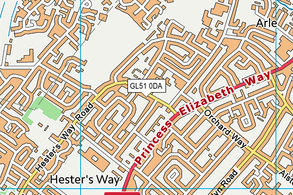 GL51 0DA map - OS VectorMap District (Ordnance Survey)