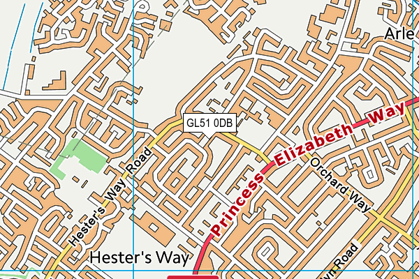 GL51 0DB map - OS VectorMap District (Ordnance Survey)