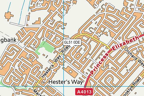 GL51 0DE map - OS VectorMap District (Ordnance Survey)