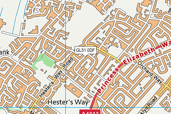 GL51 0DF map - OS VectorMap District (Ordnance Survey)