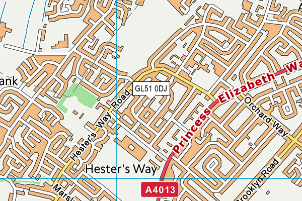 GL51 0DJ map - OS VectorMap District (Ordnance Survey)