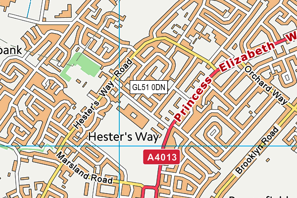 GL51 0DN map - OS VectorMap District (Ordnance Survey)