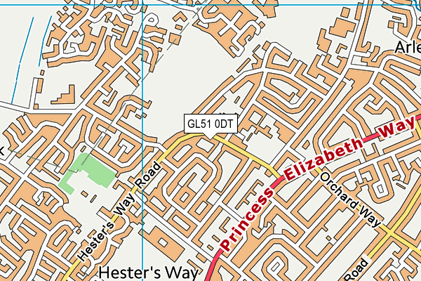 GL51 0DT map - OS VectorMap District (Ordnance Survey)