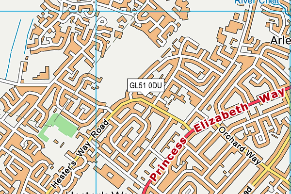 GL51 0DU map - OS VectorMap District (Ordnance Survey)