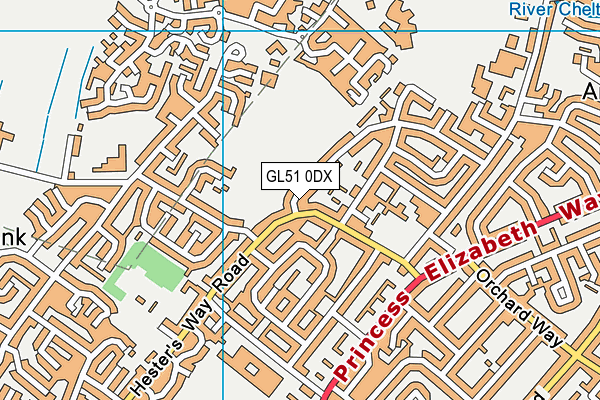 GL51 0DX map - OS VectorMap District (Ordnance Survey)