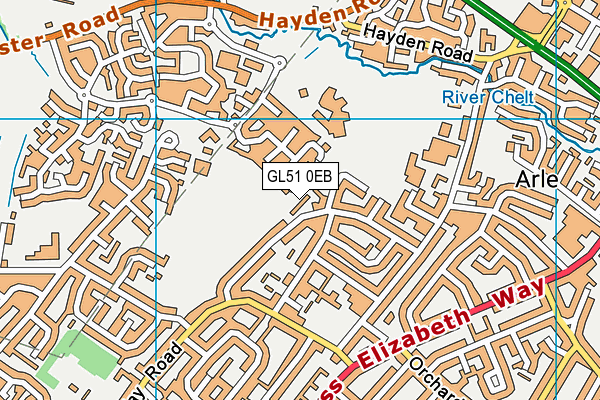 GL51 0EB map - OS VectorMap District (Ordnance Survey)