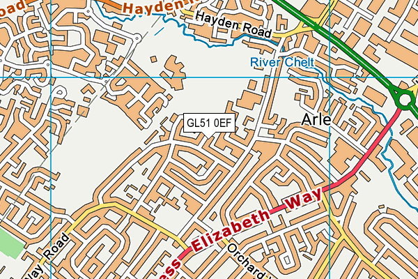 GL51 0EF map - OS VectorMap District (Ordnance Survey)