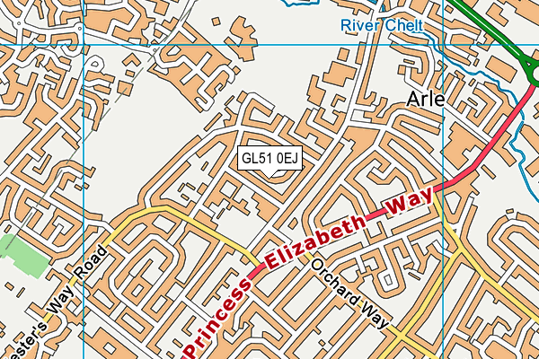 GL51 0EJ map - OS VectorMap District (Ordnance Survey)