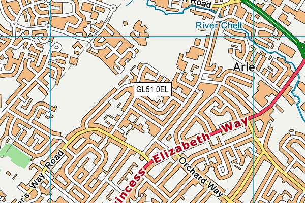 GL51 0EL map - OS VectorMap District (Ordnance Survey)