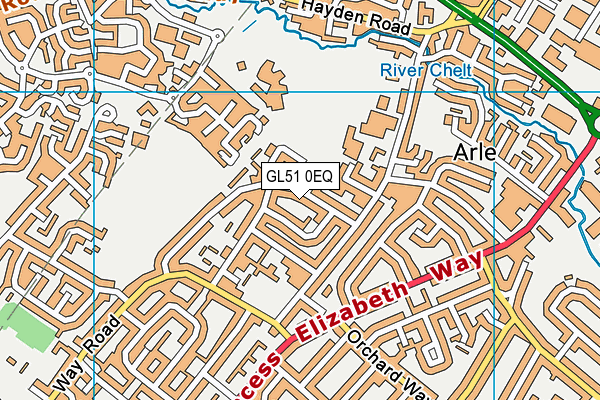 GL51 0EQ map - OS VectorMap District (Ordnance Survey)