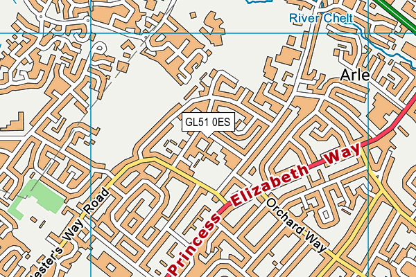 Hesters Way Primary School map (GL51 0ES) - OS VectorMap District (Ordnance Survey)