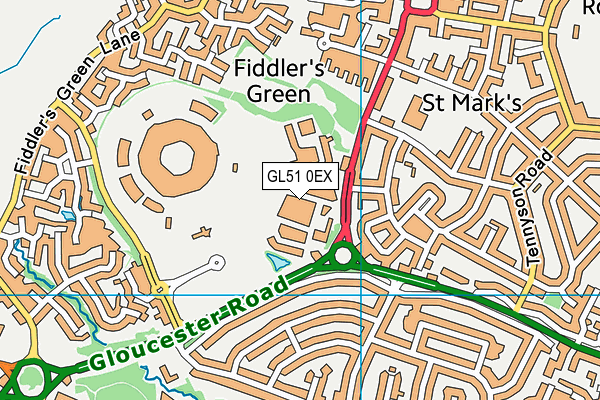 GL51 0EX map - OS VectorMap District (Ordnance Survey)