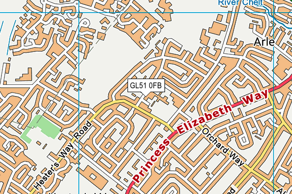 GL51 0FB map - OS VectorMap District (Ordnance Survey)