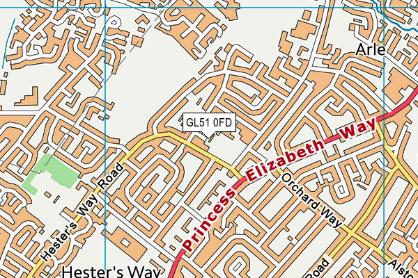 GL51 0FD map - OS VectorMap District (Ordnance Survey)