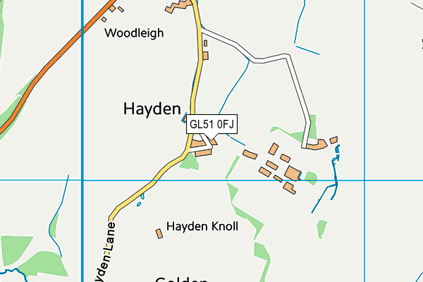 GL51 0FJ map - OS VectorMap District (Ordnance Survey)