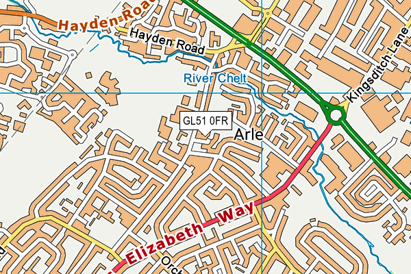 GL51 0FR map - OS VectorMap District (Ordnance Survey)