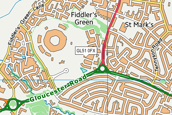 GL51 0FX map - OS VectorMap District (Ordnance Survey)