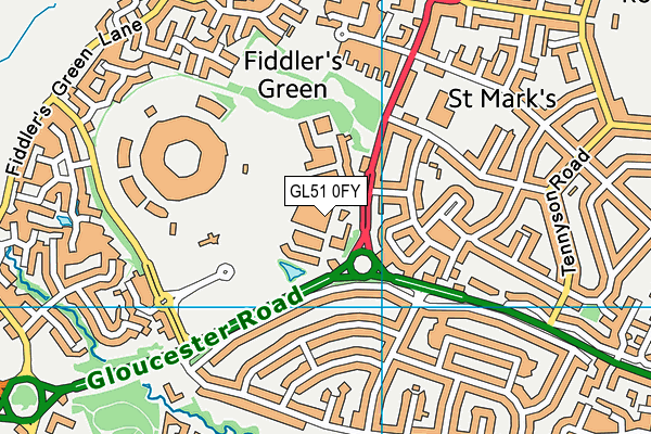 GL51 0FY map - OS VectorMap District (Ordnance Survey)