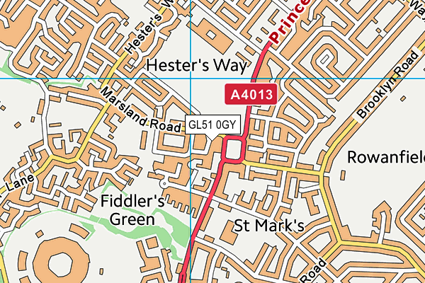 GL51 0GY map - OS VectorMap District (Ordnance Survey)