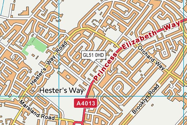 GL51 0HD map - OS VectorMap District (Ordnance Survey)