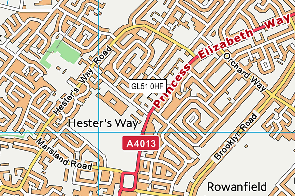 GL51 0HF map - OS VectorMap District (Ordnance Survey)