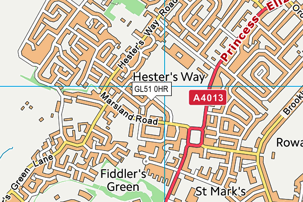 GL51 0HR map - OS VectorMap District (Ordnance Survey)