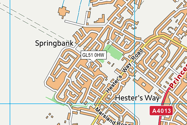 GL51 0HW map - OS VectorMap District (Ordnance Survey)