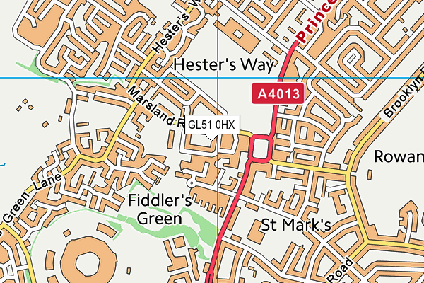 GL51 0HX map - OS VectorMap District (Ordnance Survey)