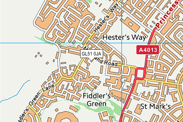 GL51 0JA map - OS VectorMap District (Ordnance Survey)